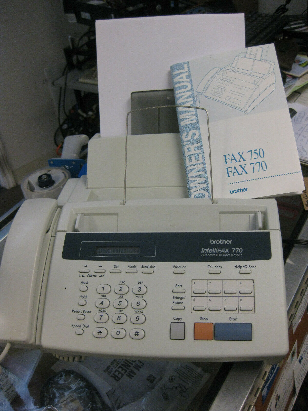 Brother Intellifax 770 Home Office Plain Paper Fax Machine Manual & Accessories