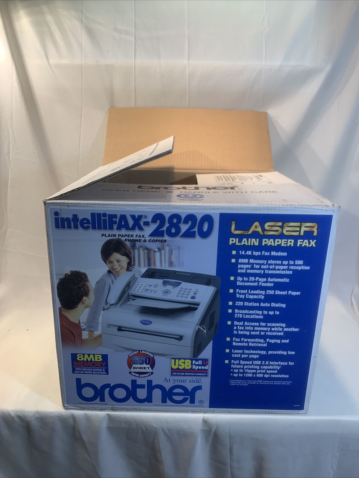 Brother Intellifax 2820 All In One Laser Fax & Copy Machine, Phone Original Box